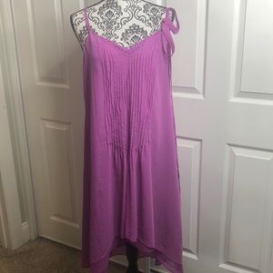 WHBM Purple Flowly Hi Low Dress Easter 8 Ties